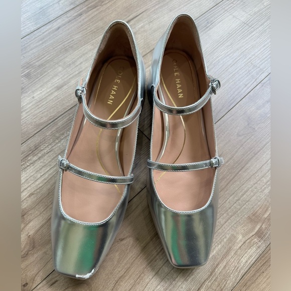 Cole Haan Paxton Maryjane Pump Silver Sz 8.5B new - Picture 2 of 12